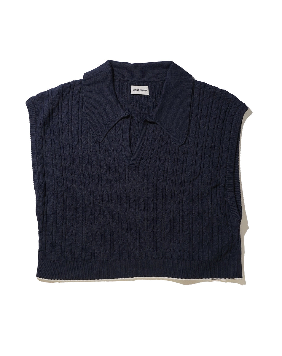 d&#39;un a&#39; dix - Enchainement Cotton Knit Vest 新品タグ付き d'un a' dix - Enchainement Cotton Knit Vest 新品タグ付きの