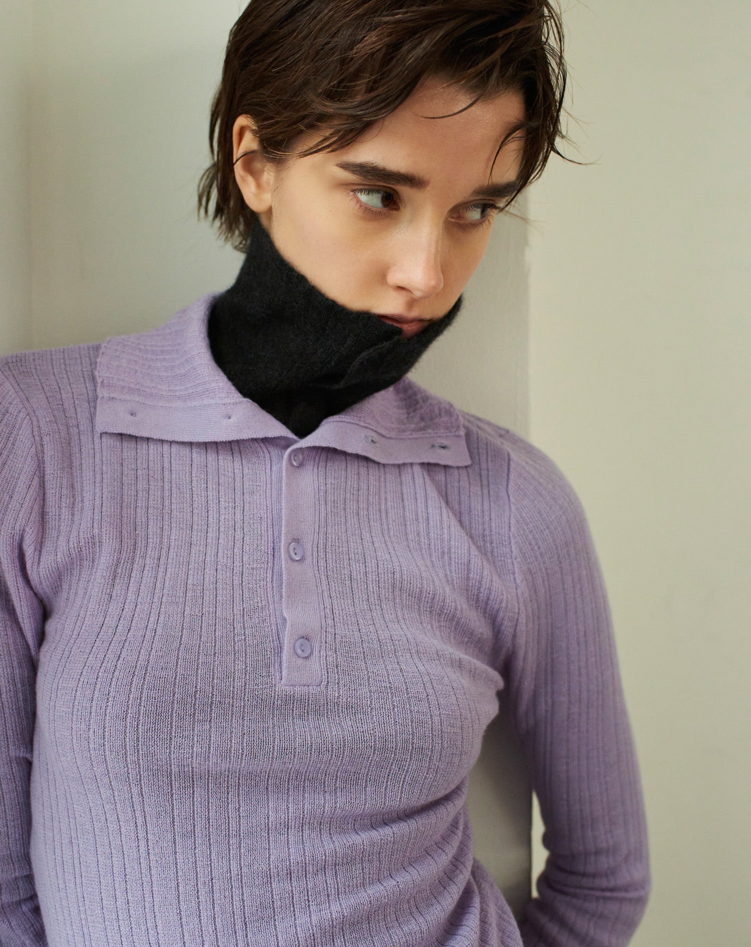 Pure Cashmere100% ribbed high neck | WANDERUNG（ワンデルング）公式