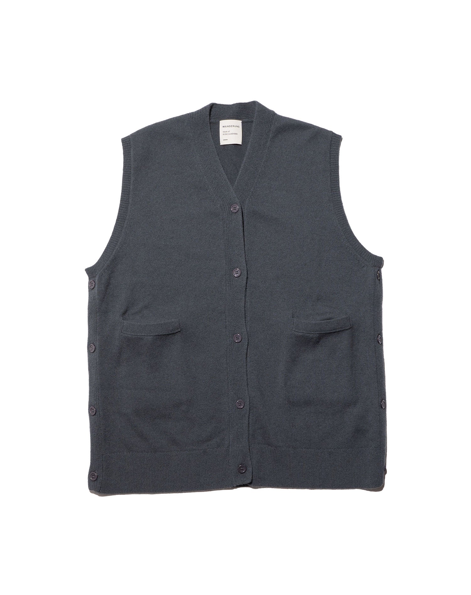 Pure Cashmere 100% side open vest | WANDERUNG（ワンデルング）公式